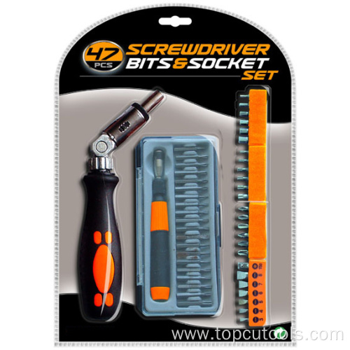 47PCS Ratchet Screwdriver & Bits Set